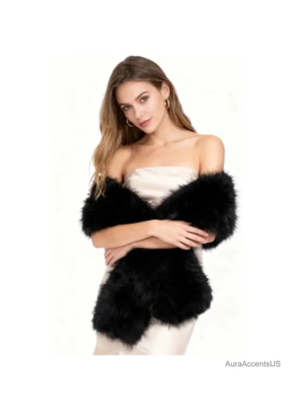 Faux Fur Collar Scarf Wrap Winter Neck Warmer Fluffy Shawl Stole